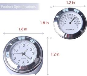 img 3 attached to 🌡️ TESWNE Chrome White Dial Clock and Thermometer: Perfect Handlebar Accessories for Yamaha, Kawasaki, Honda, and Suzuki (White)