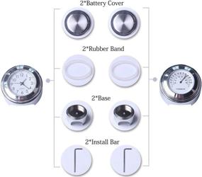 img 1 attached to 🌡️ TESWNE Chrome White Dial Clock and Thermometer: Perfect Handlebar Accessories for Yamaha, Kawasaki, Honda, and Suzuki (White)