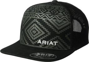 img 3 attached to 🧢 ARIAT Men's Aztec Flat Bill Cap in Black