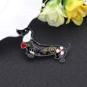 img 1 attached to 🐶 DOWAY Cartoon Dachshund Clothing Accessories for Girls' Jewelry