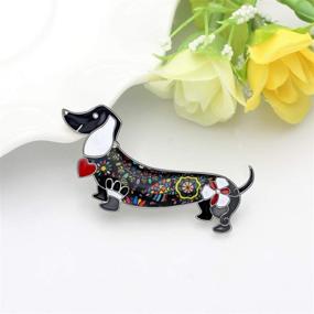 img 3 attached to 🐶 DOWAY Cartoon Dachshund Clothing Accessories for Girls' Jewelry