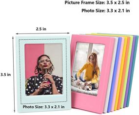 img 2 attached to 12-Pack Magnetic Mini Photo Frames for Polaroid & Instax Mini Film - Table & Fridge Picture Holders for 3.3 x 2.1 inch Photos