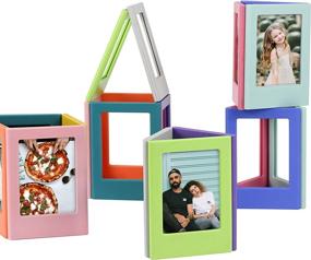 img 4 attached to 12-Pack Magnetic Mini Photo Frames for Polaroid & Instax Mini Film - Table & Fridge Picture Holders for 3.3 x 2.1 inch Photos