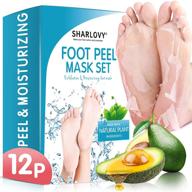 👣 foot peel and moisturizing mask bundle - 12 pack for dry cracked feet treatment, heel repair, and exfoliation. remove dead skin, calluses, and achieve hydrated baby soft feet. logo