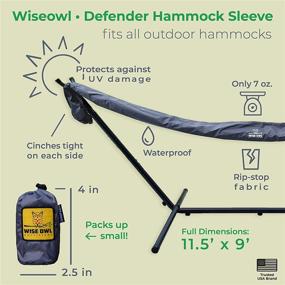 img 3 attached to 🦉 Wise Owl Outfitters Hammock Sleeve: Snakeskin Defender for Waterproof Rain Protection - Universal Camping Gear Cover