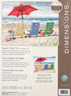 🪡 creative stitching: dimensions needlepoint kit featuring beach chair trio, sized 20'' x 16'' logo