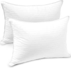 img 4 attached to 🛌 Sleep Restoration Bed Pillows for Sleeping - Queen Size Set of 2: Comfortable Luxury & Cooling Support for Back, Side or Stomach Sleepers