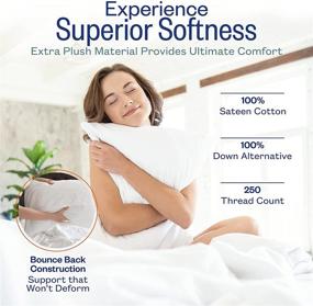 img 2 attached to 🛌 Sleep Restoration Bed Pillows for Sleeping - Queen Size Set of 2: Comfortable Luxury & Cooling Support for Back, Side or Stomach Sleepers