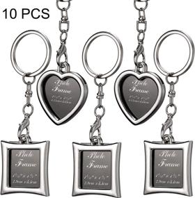 img 4 attached to 🔑 Metal Frame Keychain with Photo Locket - 10 Piece Set, Perfect for Birthday, Valentine's Day, or Wedding Gifts (Rectangular and Heart-Shaped)