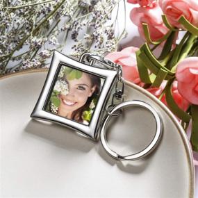 img 2 attached to 🔑 Metal Frame Keychain with Photo Locket - 10 Piece Set, Perfect for Birthday, Valentine's Day, or Wedding Gifts (Rectangular and Heart-Shaped)