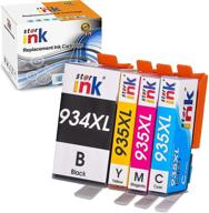 🖨️ starink compatible ink cartridge replacement: hp 934xl 935xl 934 935 xl for officejet pro 6830 6812 6815 6230 6820 6835 printer (black cyan magenta yellow, 4 packs) logo