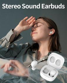 img 3 attached to 🎧 GIEC Wireless Earbuds: Mini Bluetooth Earbuds for Android & iOS with Microphone, Perfect for Small Ears, Sweatproof & Ideal for Workouts