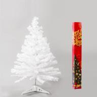 🎄 white 23.6in mini christmas tree: artificial desk decor for home, office, and parties логотип