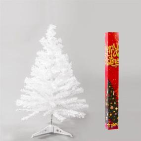 img 4 attached to 🎄 White 23.6in Mini Christmas Tree: Artificial Desk Decor for Home, Office, and Parties