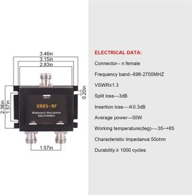 img 2 attached to 📡 XRDS-RF Широкополосный 2-канальный сплиттер-3дБ, тип разъема N, женский, 50 Ом, сигнальный сплиттер для 4G/LTE-системы (не для телевидения)