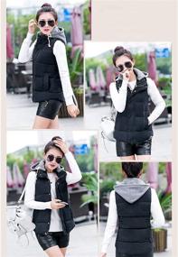 img 1 attached to 🧥 Yeokou Women's Slim Puffer Vest Coat: Sleeveless Quilted with Removable Hood for Winter