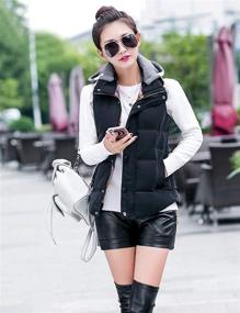 img 2 attached to 🧥 Yeokou Women's Slim Puffer Vest Coat: Sleeveless Quilted with Removable Hood for Winter