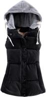 🧥 yeokou women's slim puffer vest coat: sleeveless quilted with removable hood for winter logo