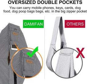 img 2 attached to 🐶 Comfortable Dog Sling Backpack: DAMIFAN Pet Carrier for Small Dogs and Puppies - Adjustable Shoulder Strap for Easy Transportation