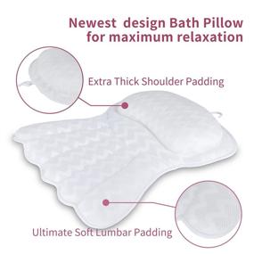 img 2 attached to 🛀 Luxury Bathtub Pillow with 4D Mesh Technology, 6 Suction Cups, and Full Body Support- Ideal for Neck, Head, Shoulder, and Back Relaxation- Fits All Bathtubs, Perfect for Home Spa Experience