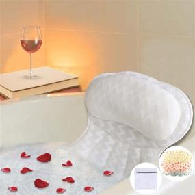 img 4 attached to 🛀 Luxury Bathtub Pillow with 4D Mesh Technology, 6 Suction Cups, and Full Body Support- Ideal for Neck, Head, Shoulder, and Back Relaxation- Fits All Bathtubs, Perfect for Home Spa Experience