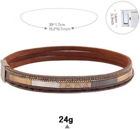 img 2 attached to 🐆 GelConnie Leopard Leather Wrap Bracelet: Stylish Magnetic Multilayer Woven Bohemian Gift LPB326-Brown