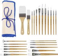 🖌️ enhance your artistic creations with conda paint brushes set – 24 ergonomic professional wood handles in organizing case for acrylic oil watercolor, rock painting. logo