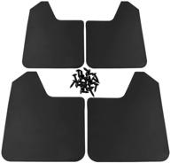 🚗 premium universal basic mud flaps set in sleek black finish: protect your vehicle in style logo