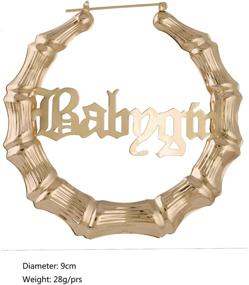 img 3 attached to 👶 Stylish Old English Font Babygirl Word 9cm Large Bamboo Earrings - Elegant Hip-Pop Style Fashion Accessory for Parties