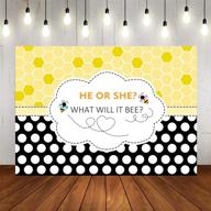 🐝 fanghui 7x5ft bee theme gender reveal party photography backdrop: capture the buzz of 'he or she - what will it bee?' with a honeycomb dots bee-day party banner and photobooth props logo