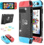 🌟 glitter protective cover case for nintendo switch console and joy-con controller - daydayup dockable case логотип