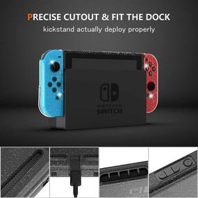 img 1 attached to 🌟 Glitter Protective Cover Case for Nintendo Switch Console and Joy-Con Controller - daydayup Dockable Case