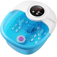 🛀 foot bath spa massager with heat, bubble, vibration, 14 massage rollers, pedicure foot soak with pumice stone, adjustable temperature & timing, multi-mode foot spa logo