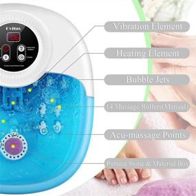 img 2 attached to 🛀 Foot Bath Spa Massager with Heat, Bubble, Vibration, 14 Massage Rollers, Pedicure Foot Soak with Pumice Stone, Adjustable Temperature & Timing, Multi-Mode Foot Spa