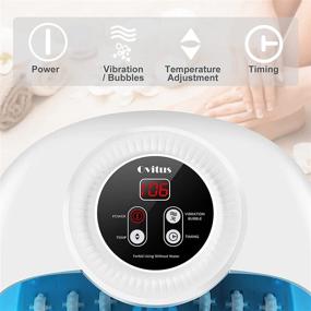 img 3 attached to 🛀 Foot Bath Spa Massager with Heat, Bubble, Vibration, 14 Massage Rollers, Pedicure Foot Soak with Pumice Stone, Adjustable Temperature & Timing, Multi-Mode Foot Spa