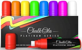 img 4 attached to 🖍️ 15mm Jumbo Window Markers: 8 Pack of Neon Chalk Pens for Chalkboard, Whiteboard, Glass & More - Loved by Teachers, Kids, Artists, Businesses