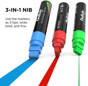 img 2 attached to 🖍️ 15mm Jumbo Window Markers: 8 Pack of Neon Chalk Pens for Chalkboard, Whiteboard, Glass & More - Loved by Teachers, Kids, Artists, Businesses