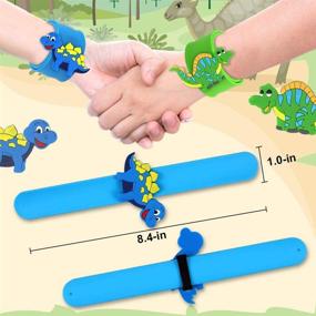 img 2 attached to 🦖 24 Pack POKONBOY Dinosaur Slap Bracelets: Fun Party Favors for Kids