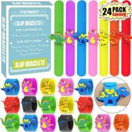 🦖 24 pack pokonboy dinosaur slap bracelets: fun party favors for kids logo