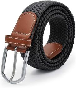 img 4 attached to Elastic Unisex Braided Casual Outdoor Men's Accessories for Belts