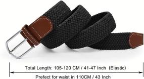 img 3 attached to Elastic Unisex Braided Casual Outdoor Men's Accessories for Belts