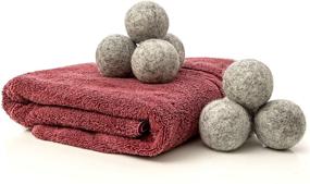 img 1 attached to 🌈 Kitchow 8-Pack of Organic Dark Wool Dryer Balls - Ideal for Drying Colors and Darks - Natural Eco-Friendly Fabric Softener - Reusable Dryer Sheets for Infants