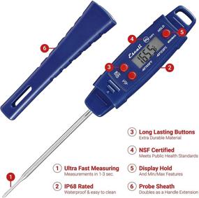 img 3 attached to 🌡️ Escali Advanced Digital Waterproof Meat Thermometer: Min/Max Recall, Navy Blue [1-Pack]