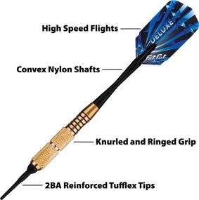 img 2 attached to Enhance Your Dart Game with Fat Cat Deluxe Soft Tip Darts - Compact Storage/Travel Case Included, 16 Grams, Black