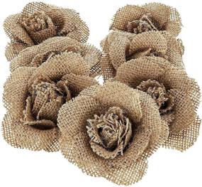 img 4 attached to 🌹 Crafting with Jute Burlap: Handmade Artificial Roses, Perfect for DIY Décor (3 Inch, Pack of 12)
