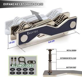 img 1 attached to 🔑 KEYTEC Compact Key Organizer: Leather Silver Rim, Multitool with Bottle Opener, Comb, S-Clip Hook and Expansion Accessory in an Enhanced Frame