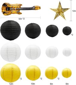 img 3 attached to 🎉 Colorful Chinese Paper Lanterns & Guitar Foil Balloons: Sunshine Baby Shower Decorations 19pcs, Star Lantern for Graduation, Honey Bee Birthday & Bachelorette - Yellow, White, Black