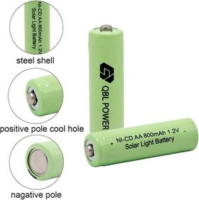 img 2 attached to Пакет из 8 перезаряжаемых аккумуляторов QBLPOWER NiCd AA 800mAh 1.2V для солнечных садовых фонарей, пультов, мышек