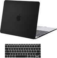 🖥️ mosiso plastic hard shell case & keyboard cover skin for macbook 12 inch with retina display (model: a1534, release 2017 2016 2015) - black logo