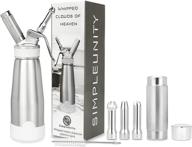 🍨 simpleunity professional aluminum whipped cream dispenser - leakproof 1-pint cream whipper with non-slip silicone bottom - full metal whipped cream maker - n2o chargers not included logo